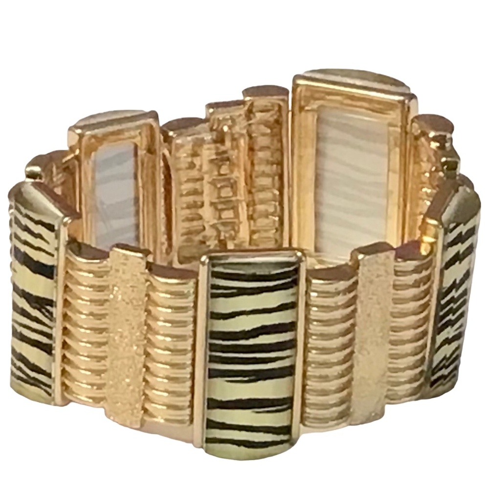 Zebra Print Bracelet for Women Animal Jewelry Accessories Stretch Bangle Gift